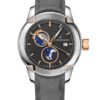 The Unity automatic watch from Auguste Reymond with Day Night and moonphase indicator. Black dial and black vintage leather strap.