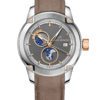 The Unity automatic watch from Auguste Reymond with Day Night and moonphase indicator. Dark grey dial and vintage brown leather strap.